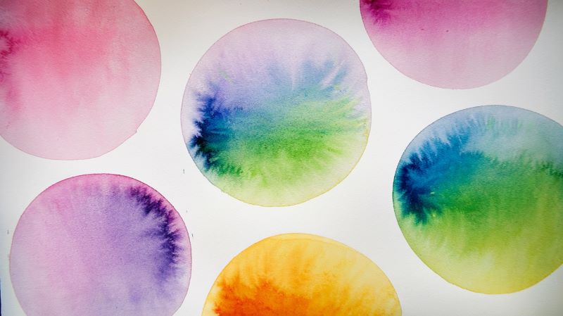 abtract watercolor circles with color gradients