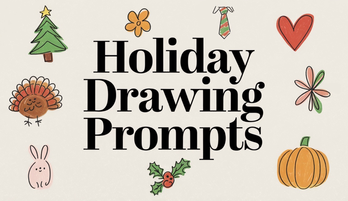 featured image for holiday drawing prompts post