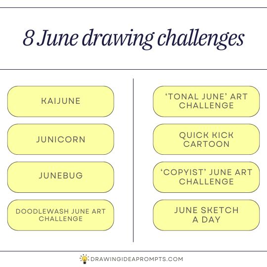 list of 8 biggest June drawing challenges