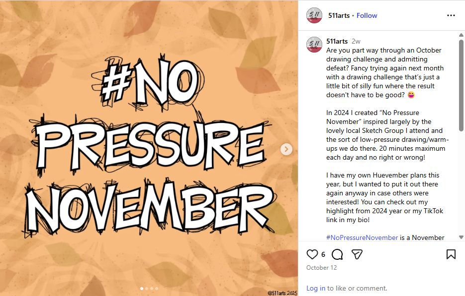 no pressure november challenge
